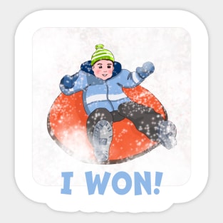 Kids Snow Tubing, I Won! Sticker